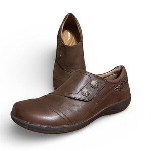 Aetrex Karina Women's Size 10 Brown Leather Monk Strap Loafer Comfort  Shoes